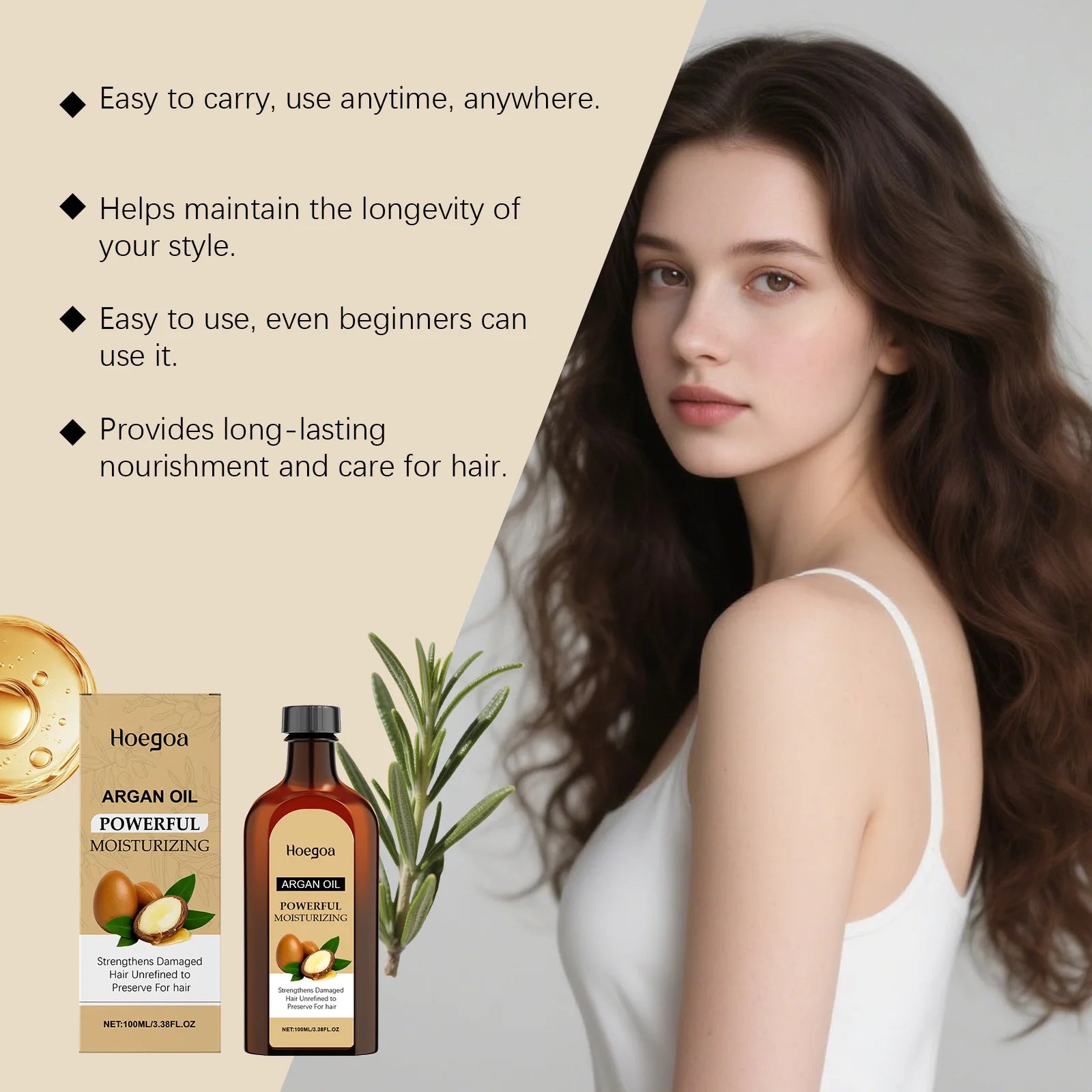 Huile d'Argan Pure du Maroc – Soin Capillaire 100ml