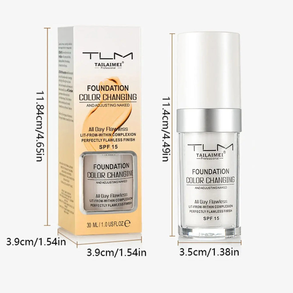 Color-Changing Foundation – Matte, Long-Lasting, 30ml