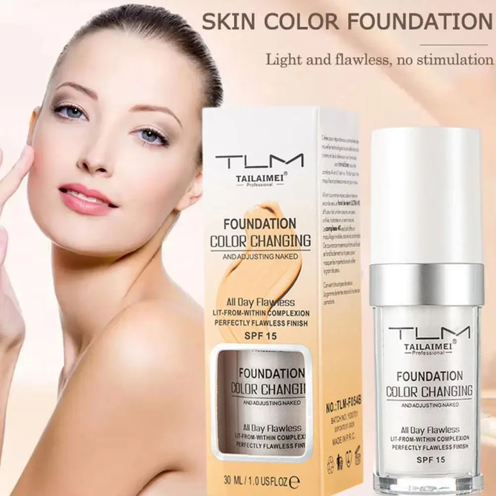 Color-Changing Foundation – Matte, Long-Lasting, 30ml