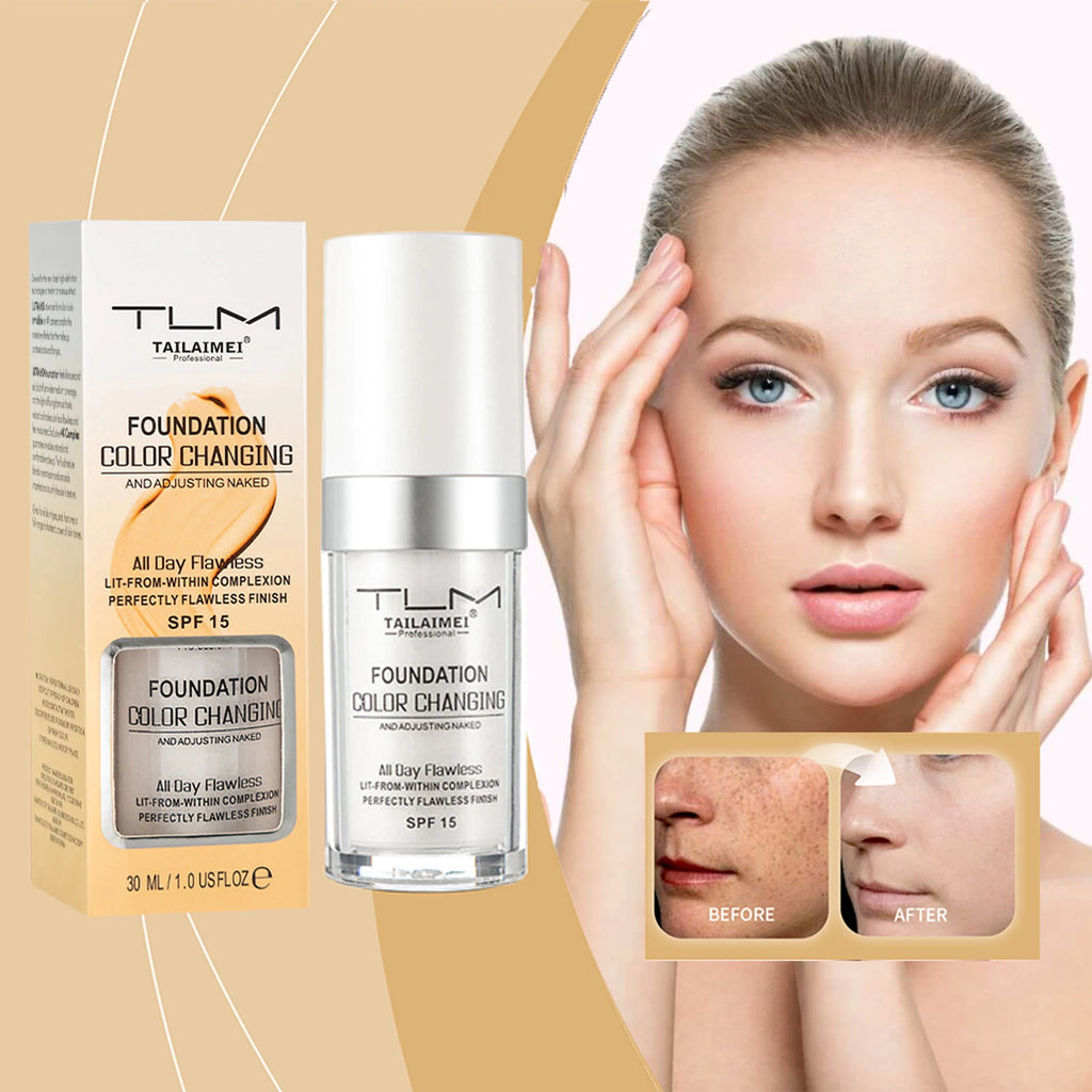 Color-Changing Foundation – Matte, Long-Lasting, 30ml