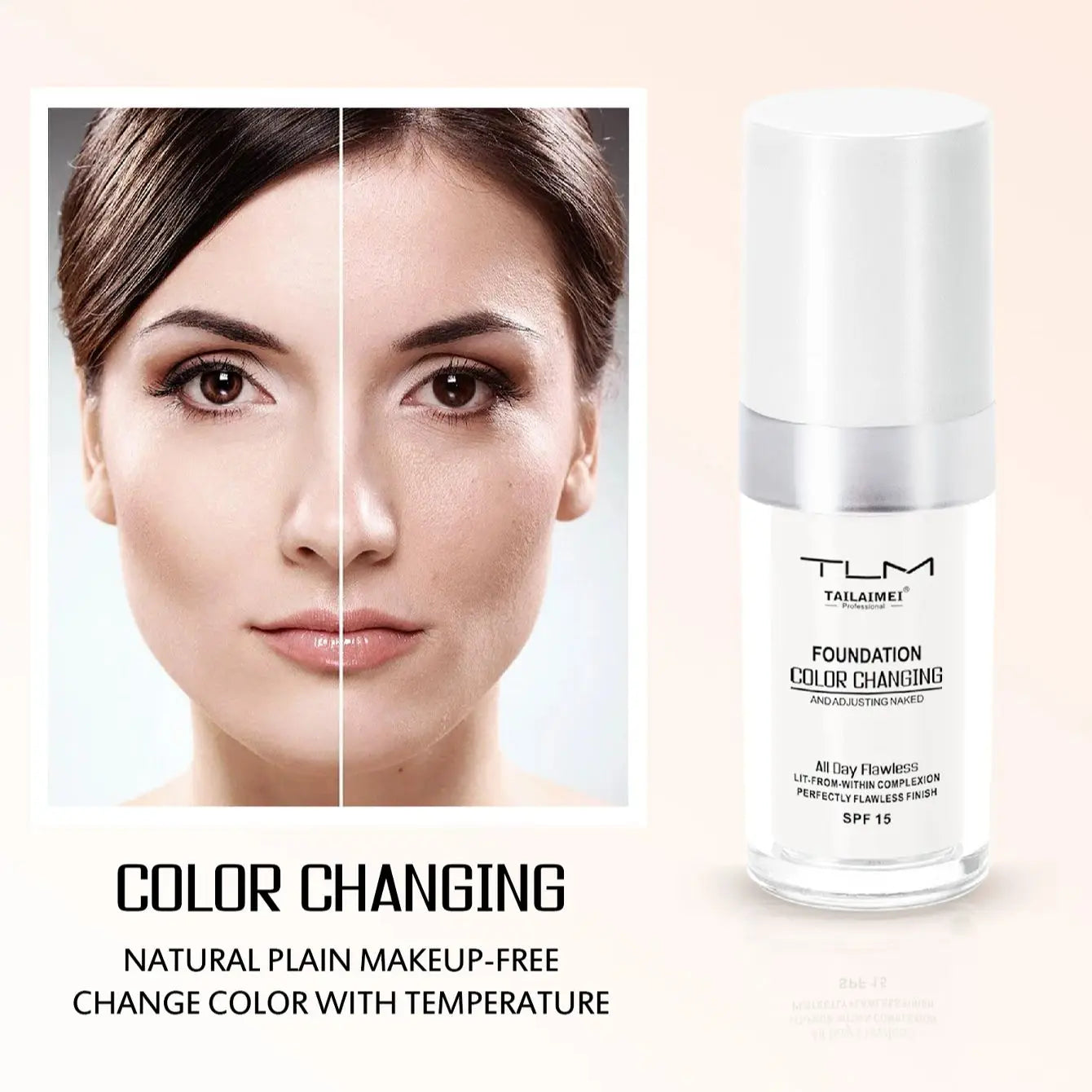 Color-Changing Foundation – Matte, Long-Lasting, 30ml